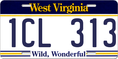 WV license plate 1CL313