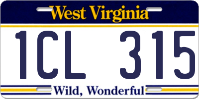 WV license plate 1CL315