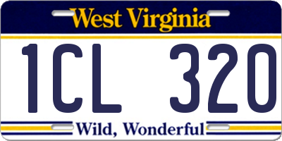 WV license plate 1CL320