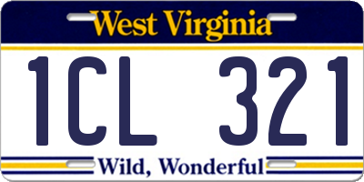 WV license plate 1CL321