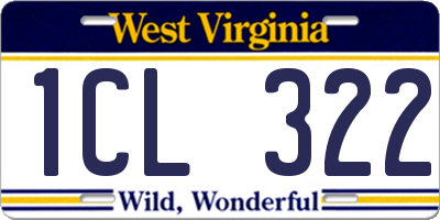 WV license plate 1CL322