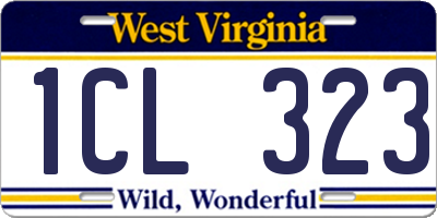 WV license plate 1CL323