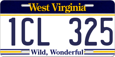WV license plate 1CL325
