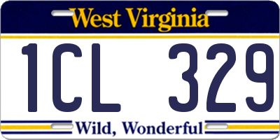 WV license plate 1CL329