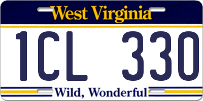 WV license plate 1CL330
