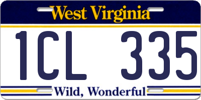WV license plate 1CL335