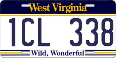 WV license plate 1CL338