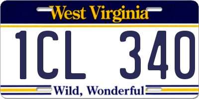 WV license plate 1CL340