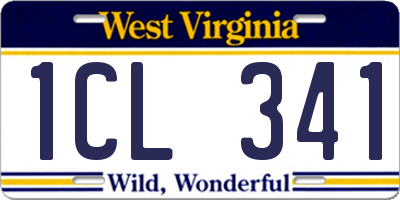 WV license plate 1CL341