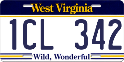 WV license plate 1CL342