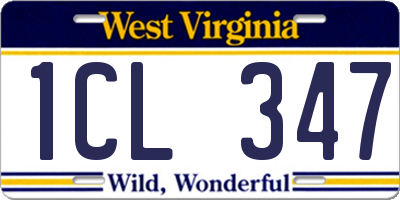 WV license plate 1CL347