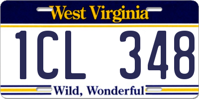 WV license plate 1CL348