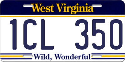 WV license plate 1CL350