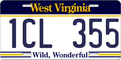 WV license plate 1CL355