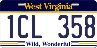 WV license plate 1CL358