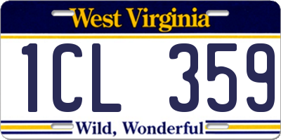 WV license plate 1CL359