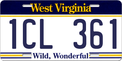 WV license plate 1CL361