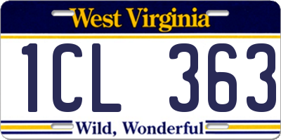 WV license plate 1CL363