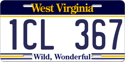 WV license plate 1CL367