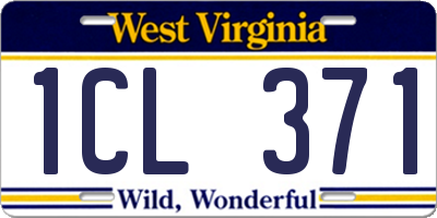 WV license plate 1CL371