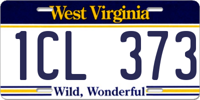 WV license plate 1CL373