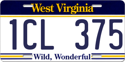 WV license plate 1CL375
