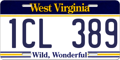 WV license plate 1CL389