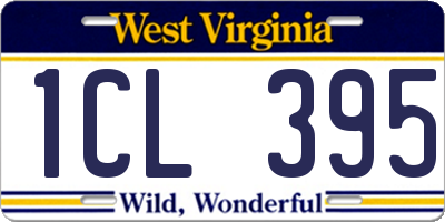 WV license plate 1CL395