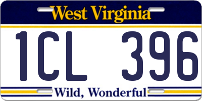 WV license plate 1CL396
