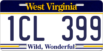 WV license plate 1CL399
