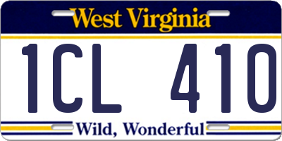 WV license plate 1CL410