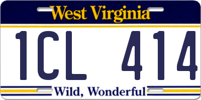 WV license plate 1CL414