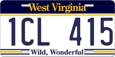 WV license plate 1CL415