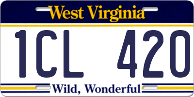 WV license plate 1CL420