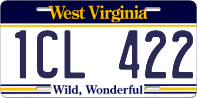 WV license plate 1CL422