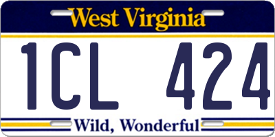 WV license plate 1CL424