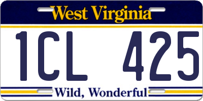 WV license plate 1CL425