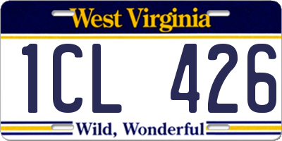 WV license plate 1CL426