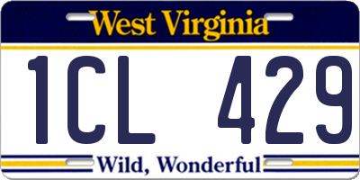 WV license plate 1CL429