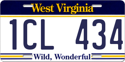 WV license plate 1CL434