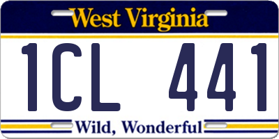 WV license plate 1CL441