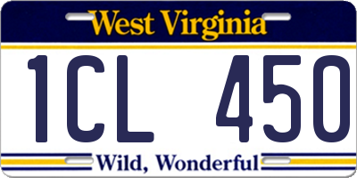 WV license plate 1CL450