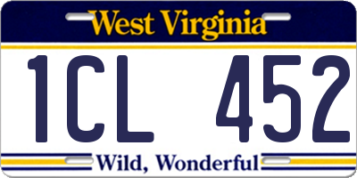 WV license plate 1CL452