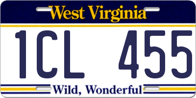 WV license plate 1CL455
