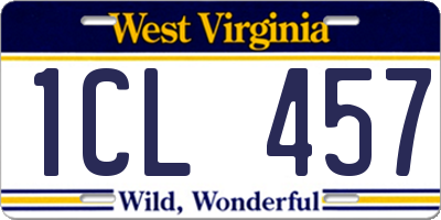 WV license plate 1CL457