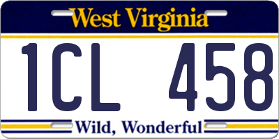 WV license plate 1CL458