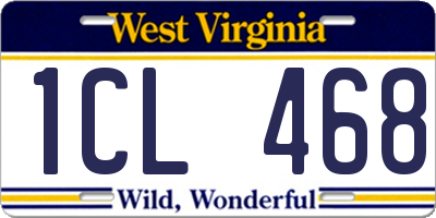 WV license plate 1CL468