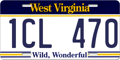 WV license plate 1CL470
