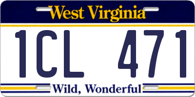 WV license plate 1CL471