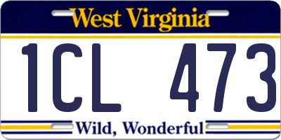 WV license plate 1CL473